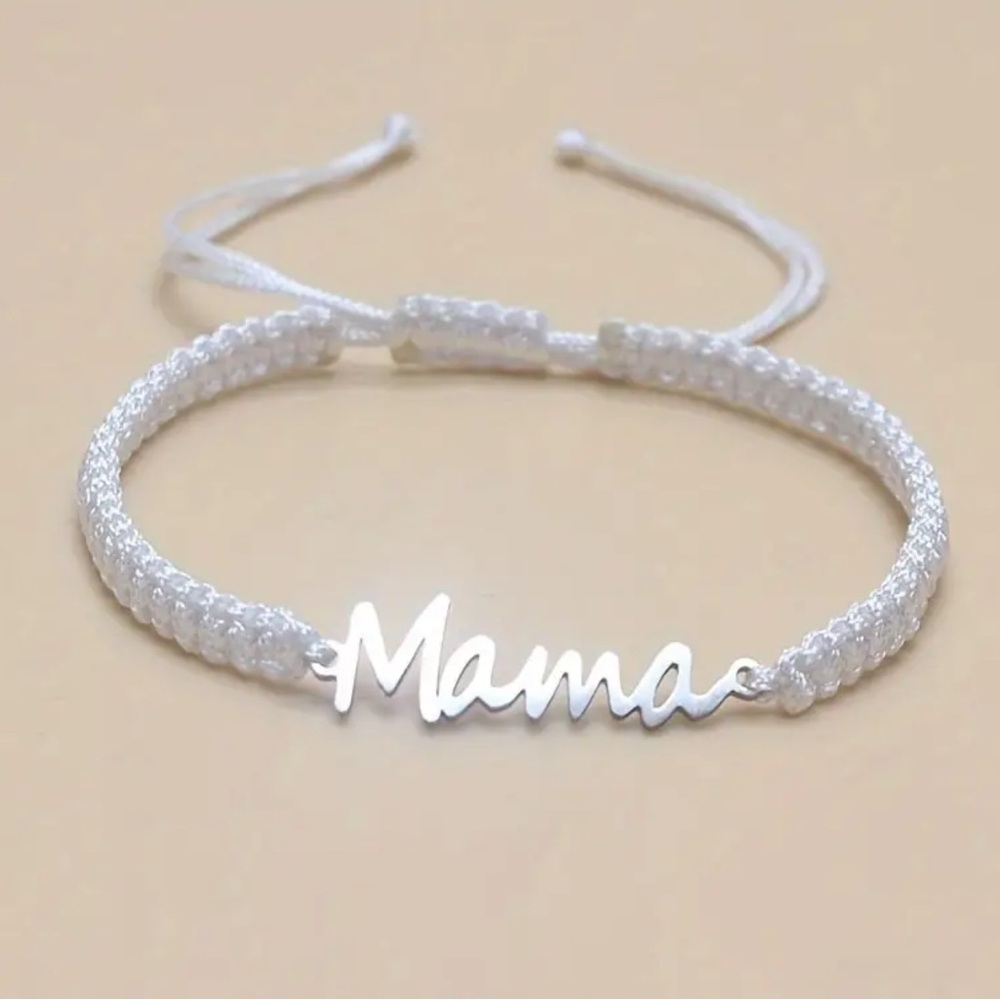 NEW| Mama Stainless Steel Braided Adjustable Charm Rope Design Bracelet